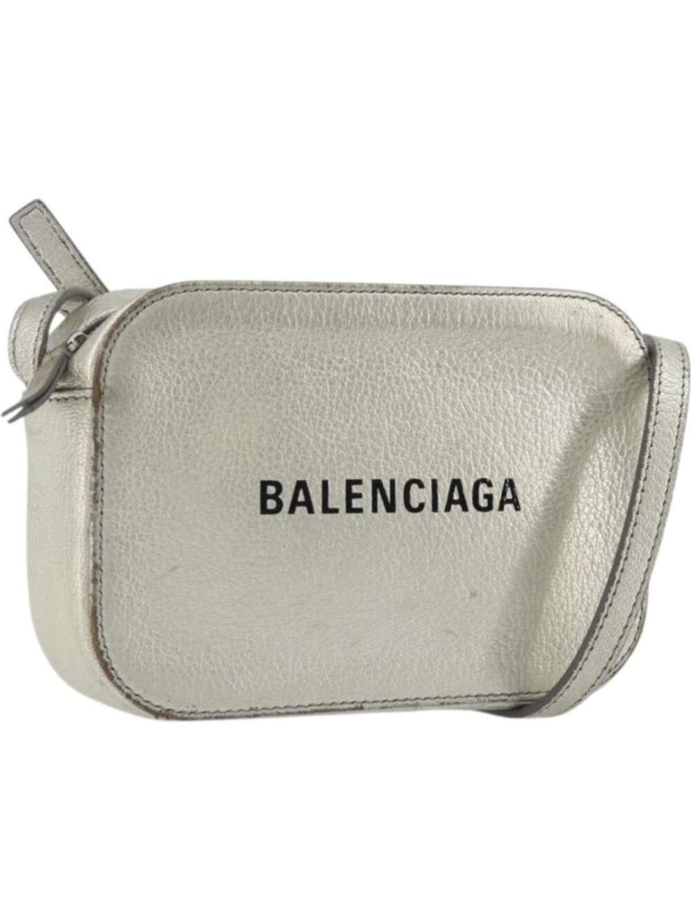 BALENCIAGA Camera Bag XS Every Day Bag Leather Silver 552372